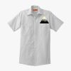 Short Sleeve Striped Industrial Work Shirt Thumbnail