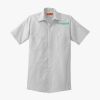 Short Sleeve Striped Industrial Work Shirt Thumbnail